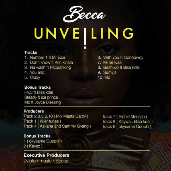 becca unveiling track list