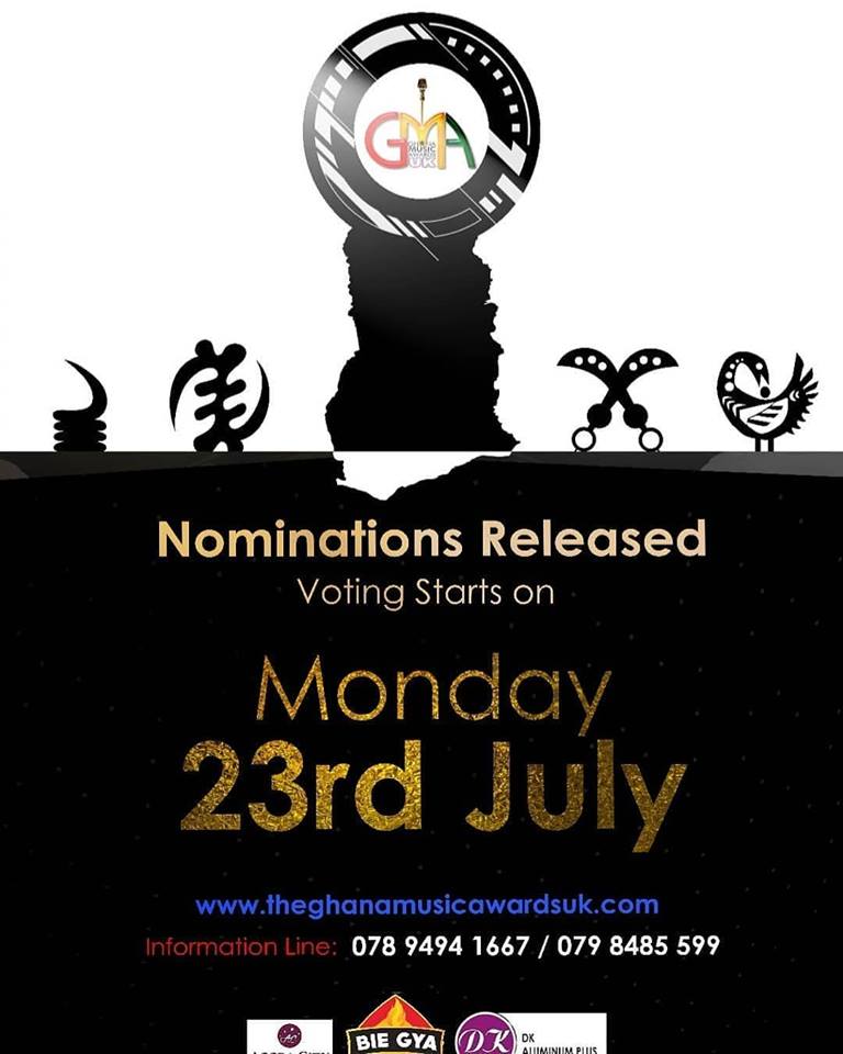 Ghana Music Awards UK 2018 nominations: See the full list
