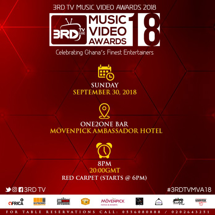 3RD TV Music Video Awards comes off on 30th September 2018