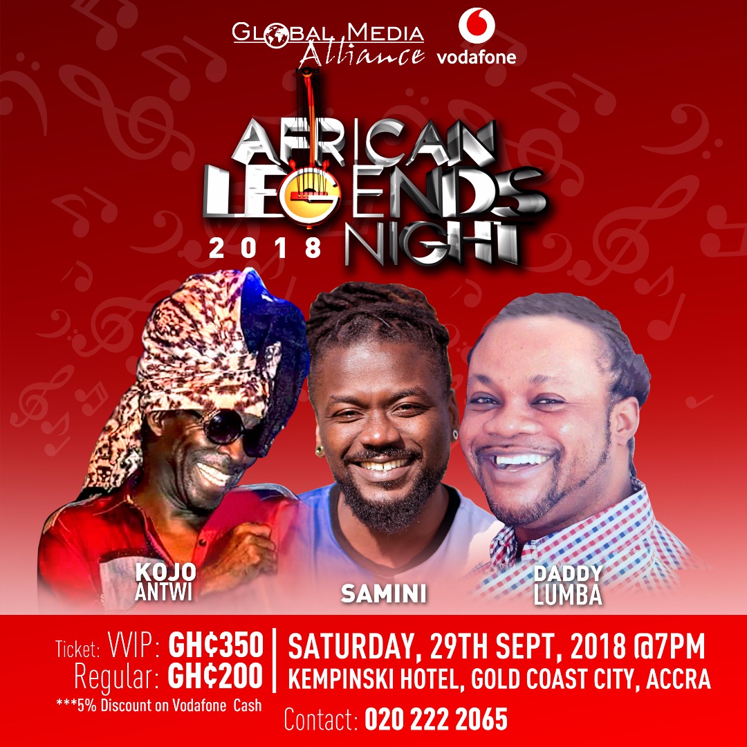 Samini headlines African Legends Night concert with Kojo Antwi and Daddy Lumba