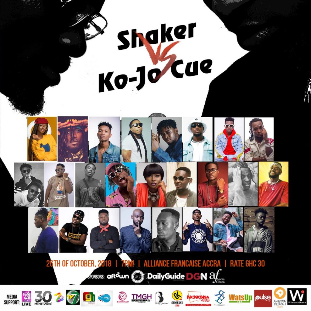 Shaker vs Ko-Jo Cue concert to feature Edem, Teephlow & more