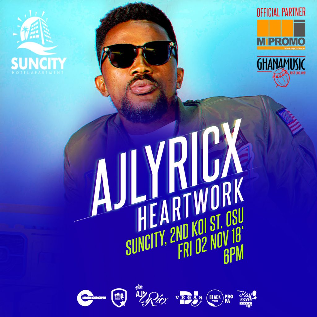 AJLyricx' HeartWork train stops over at Suncity Apartments this Friday