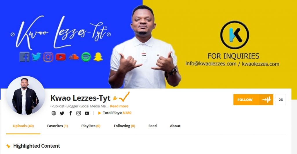 Kwao Lezzes-Tyt is Ghana's first verified Tastemaker on Audiomack