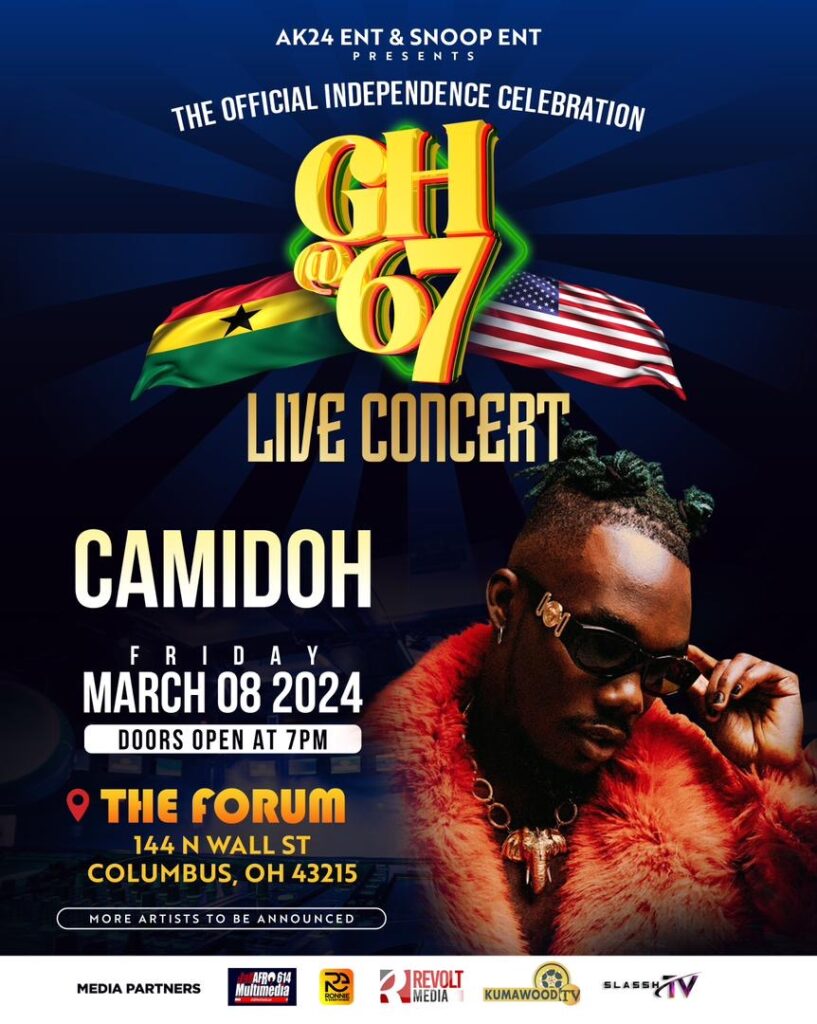 Camidoh to perform at AK24 Entertainment's Gh@67 Live Concert