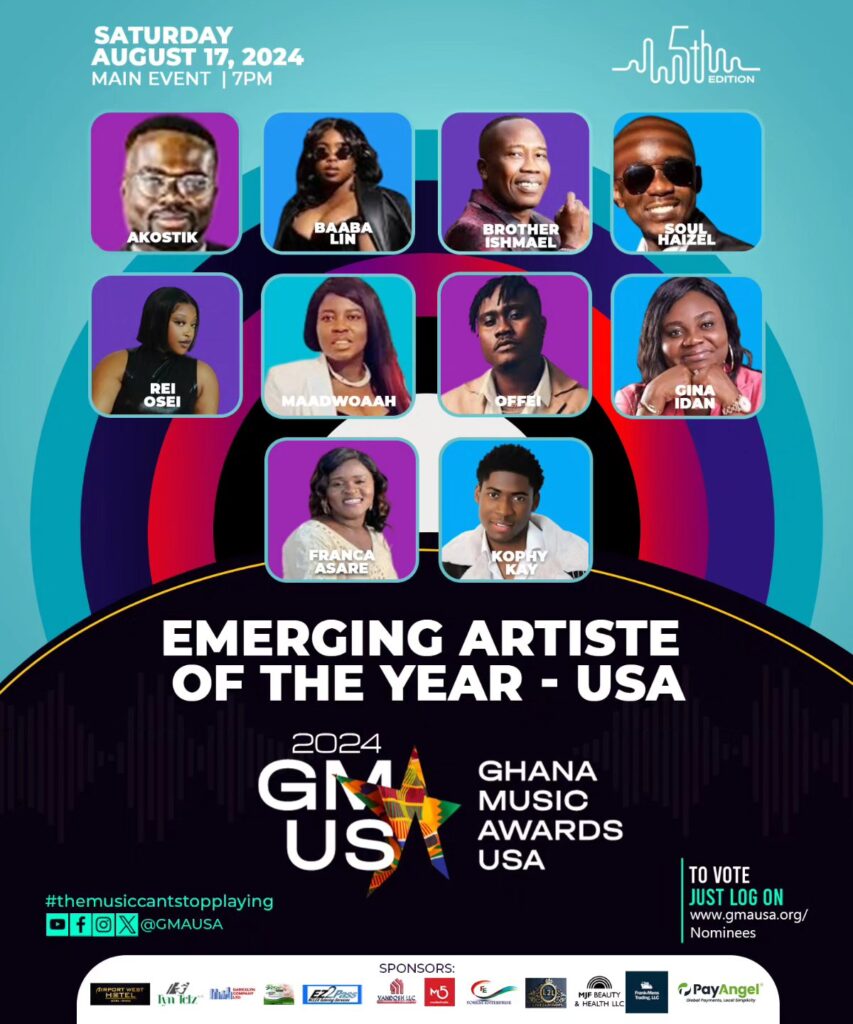 Nominees: Emerging Artistes of the Year (USA) - Ghana Music Awards USA 