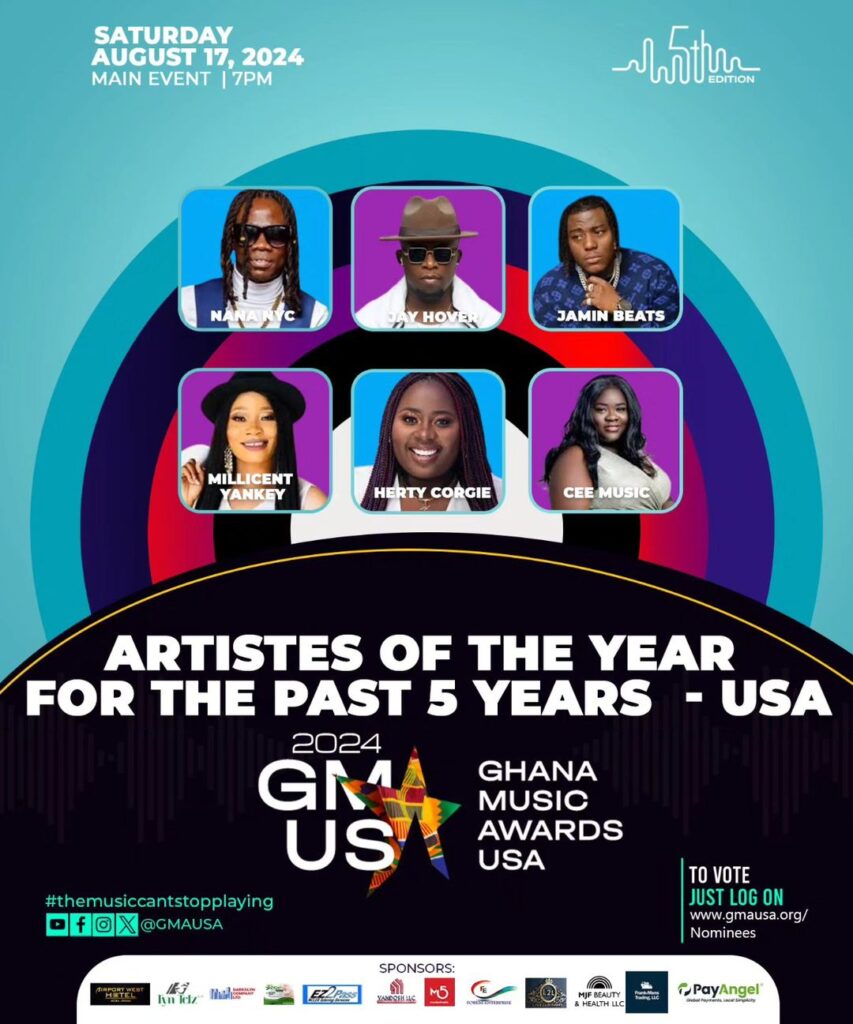 Nominees: Overall Artiste of the Year for the Last 5 Years (USA) - Ghana Music Awards USA