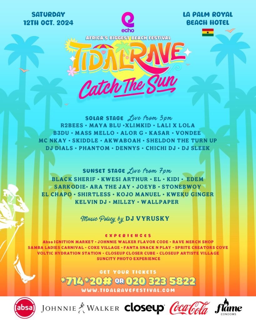 Epic Vibes Ahead! Tidal Rave Festival 2024 announces line-up featuring Sarkodie & Black Sherif