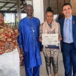 Queen Mother Nana Pomah, Honorable Hussein A. Mohammed, Sherifa Gunu & H.E the Italy Ambassador- Dr. Andrea Tasciotti