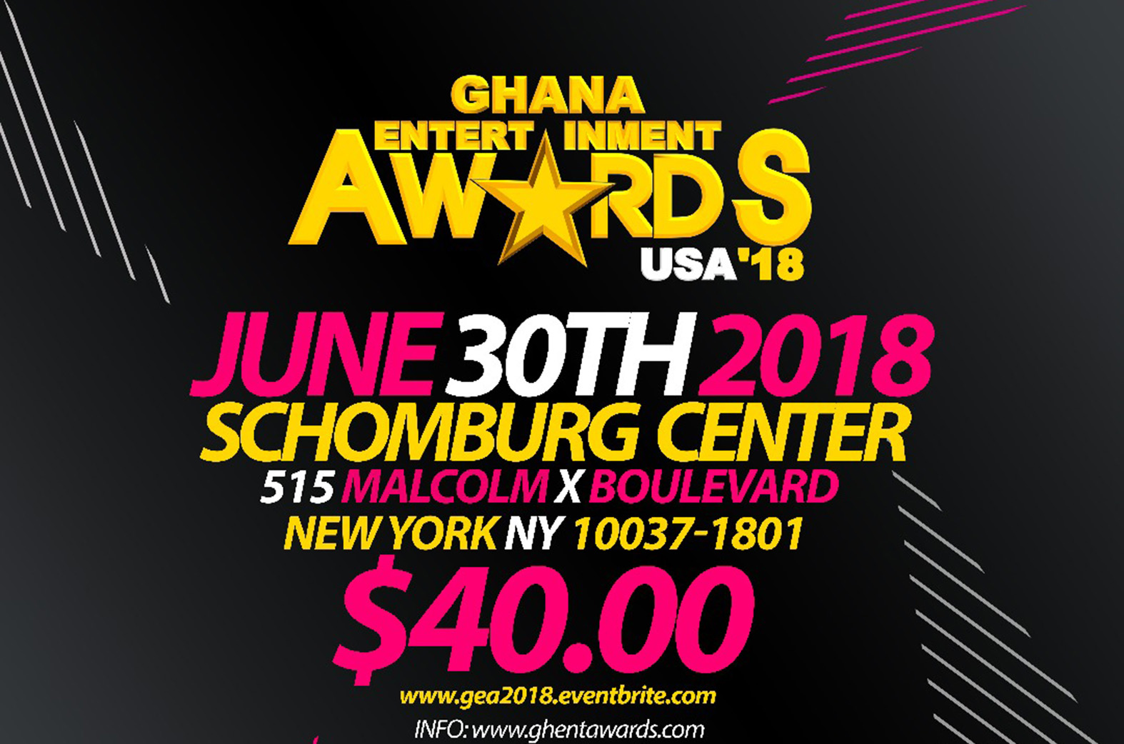 Here are the nominees for the 2018 Ghana Entertainment Awards USA