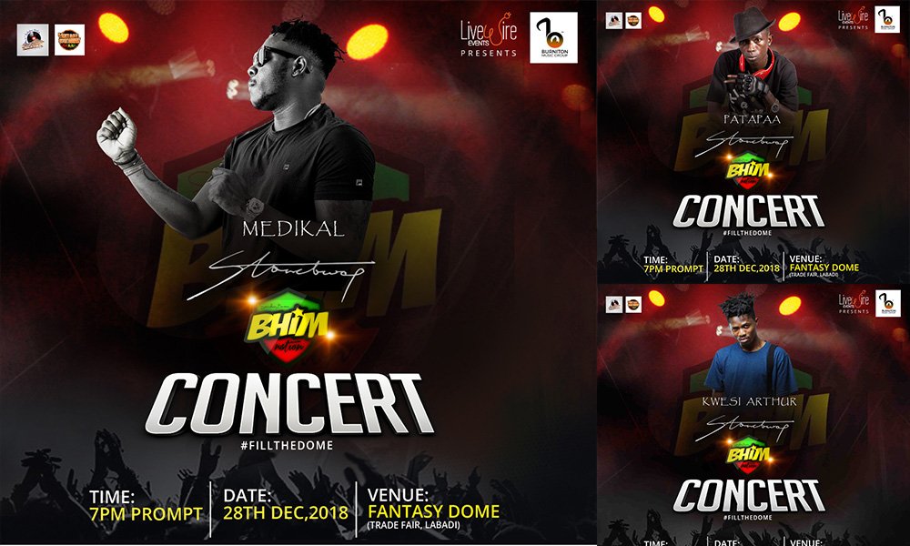 Medikal, Kwesi Arthur & Patapaa to perform at 'BHIM' concert