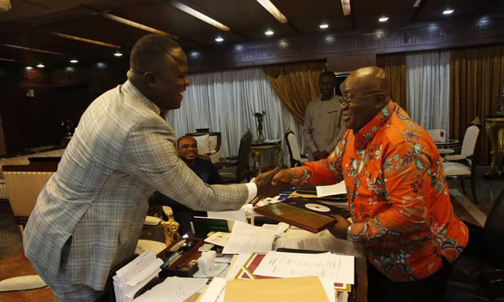 Cwesi Oteng gifts special copy of Anthems album to President