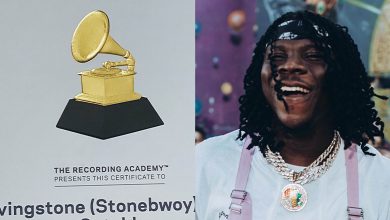Stonebwoy flaunts Grammy Participation Certificate