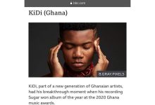 KiDi grabs spot in BBC's "10 African music stars to look out for in 2021"