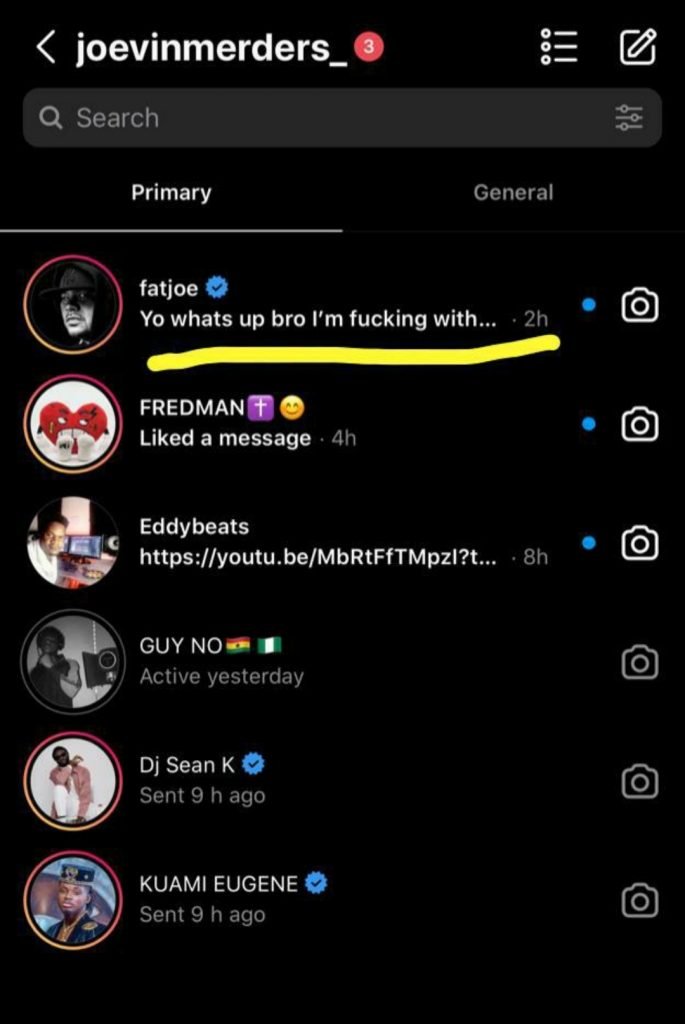 Joevin Merders gets surprise message from Fat Joe