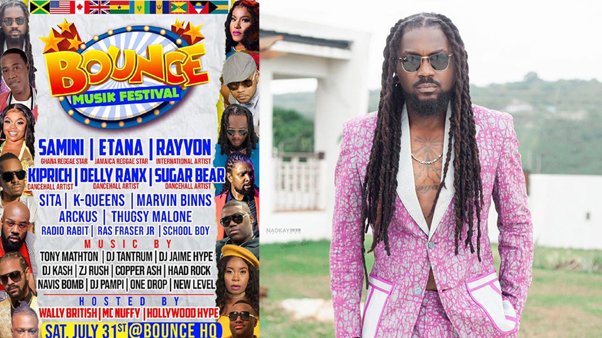 Samini storms USA's Bounce Musik Festival on July 31; set to share stages with Etana, Rayvon, Kiprich, others