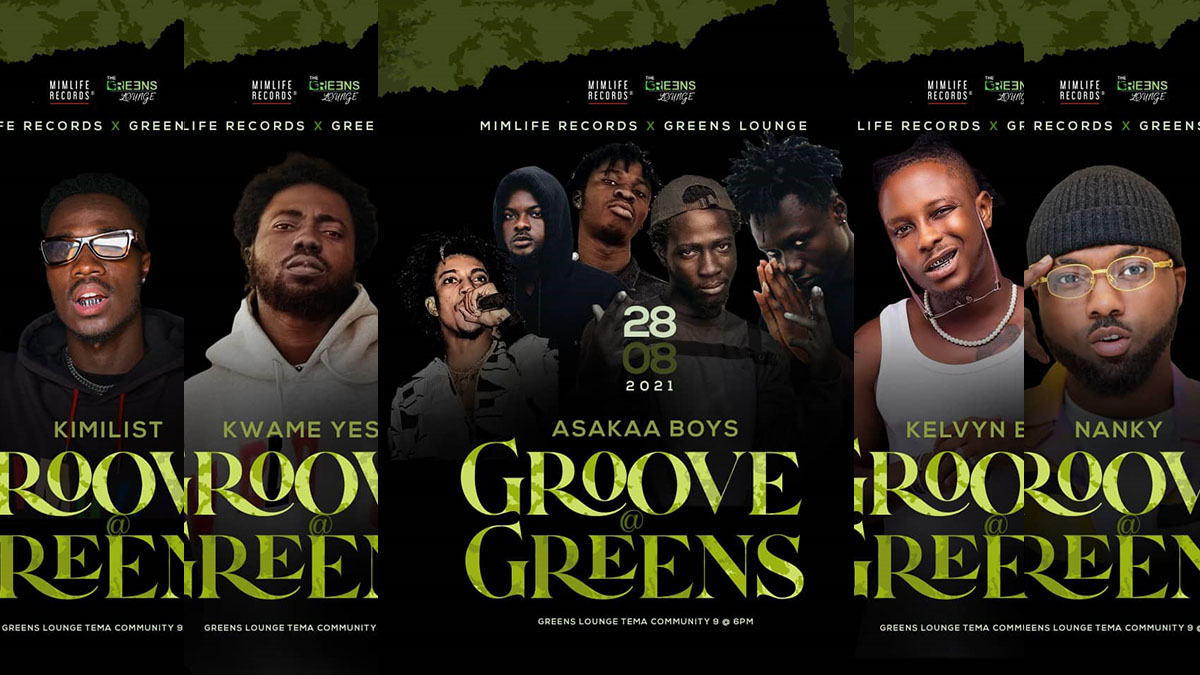 KelvynBoy, Asaaka Boys, Nanky, Kimilist & Kwame Yesu billed for; Groove@Greens