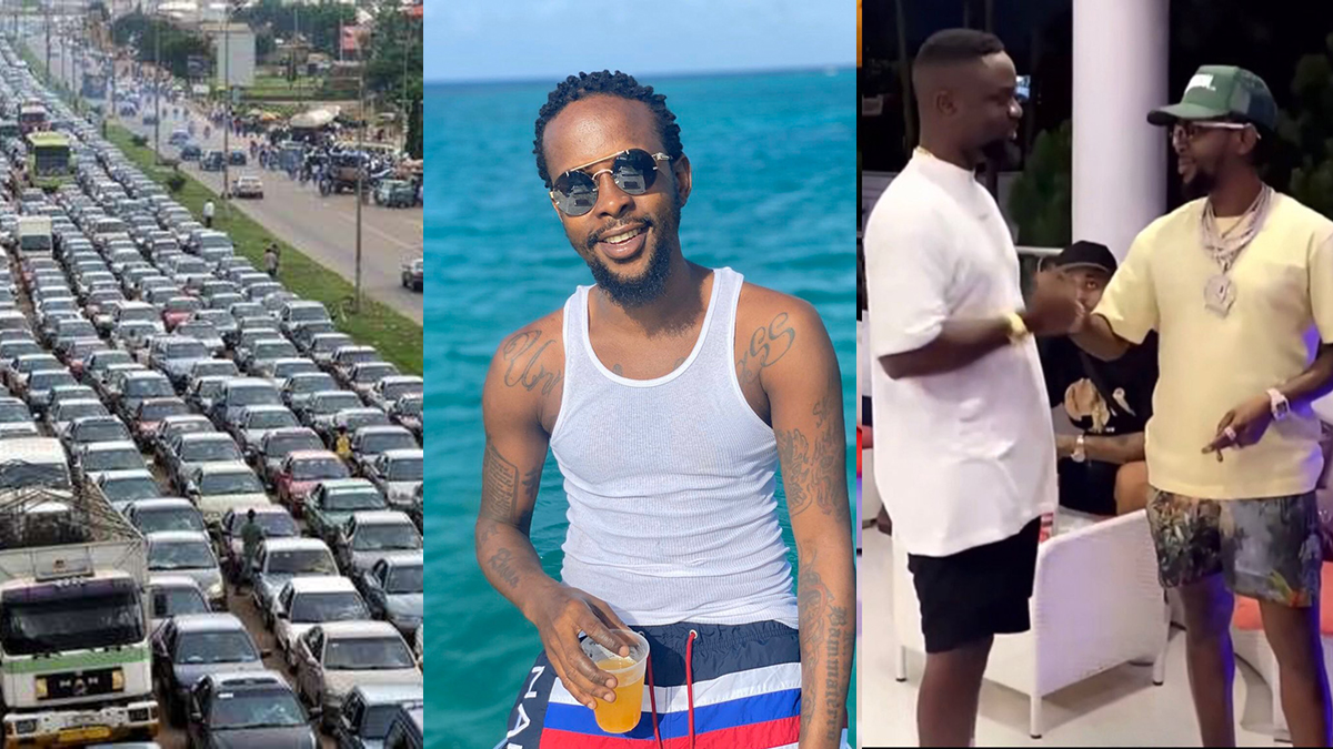 Popcaan exchanges pleasantries with Sarkodie while in Ghana; comments on Accra's Traffic