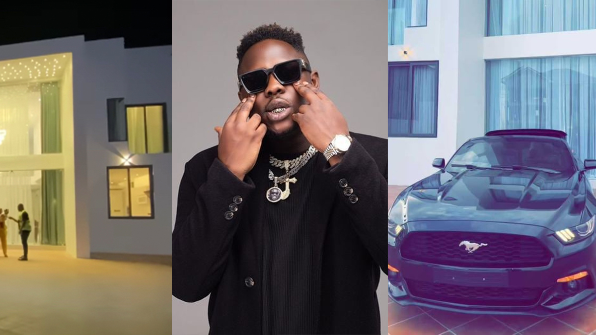 Medikal "brandishes" new GHS 200,113 Ford Mustang convertible after recently acquiring $200,000 mansion!