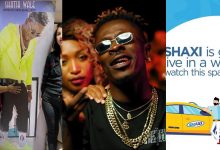 Fan gifts a pull-up banner of Shatta Wale to mum in London as he launches Shaxi in 1 week!