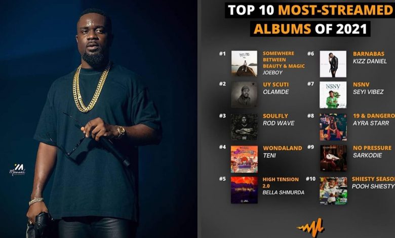 Despite the Nigerian Media Tour, Sarkodie's 'No Pressure' peaks at #9 out of Audiomack's Top 10 albums of 2021