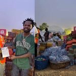 Fameye mobbed by fans at Bogoso-Appiatse; donates a whopping amount of relief items!