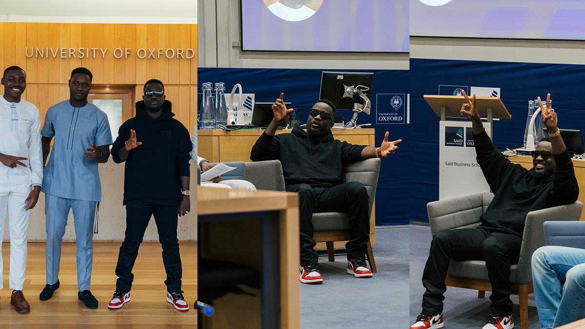Sarkodie & team hosted at UK's University of Oxford; tweets on how he'll evade fuel hikes when he drops down