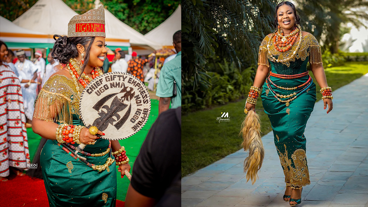 Empress Gifty crowned as an honorary chief by Nigeria's Igbo community in Ghana; shows appreciation!