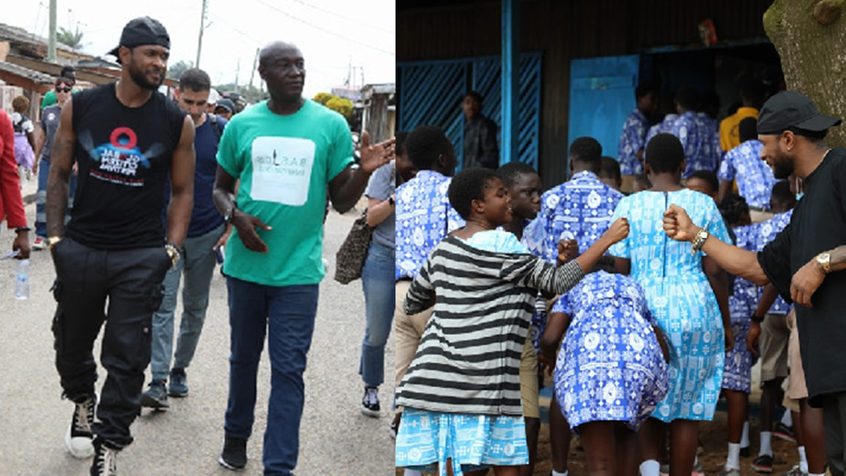 Usher visits the slums of Accra & mingles with Chorkor school children ahead of Global Citizen Festival!