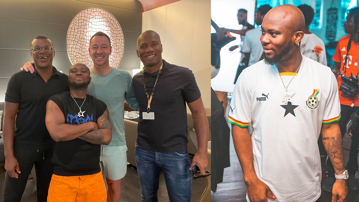 King Promise dines with football legends, Drogba, Marcel Desailly, John Terry, in Qatar