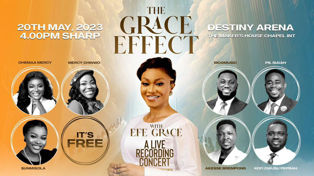 The Grace Effect! Efe Grace set to host debut live recording concert featuring Nigerian heavyweights, Mercy Chinwo & Sunmisola Agbebi