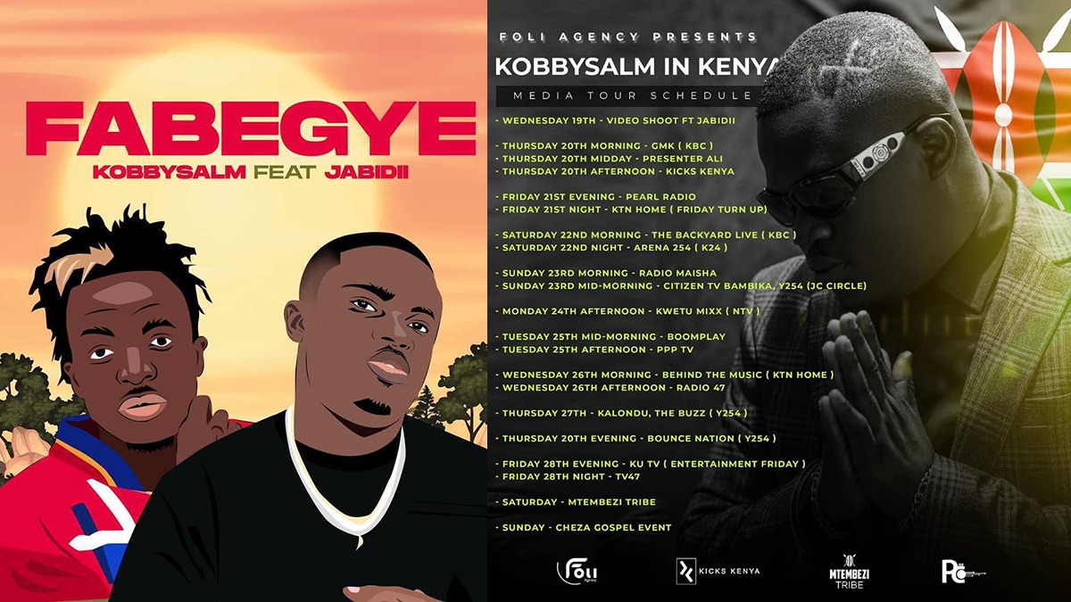 KobbySalm storms Kenya on media tour; already out with a vibely Amapiano banger, 'Fabegye' featuring Kenya's Jabidii