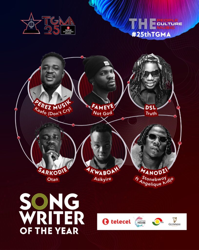 Best Songwriter of the Year - Telecel Ghana Music Awards 2024