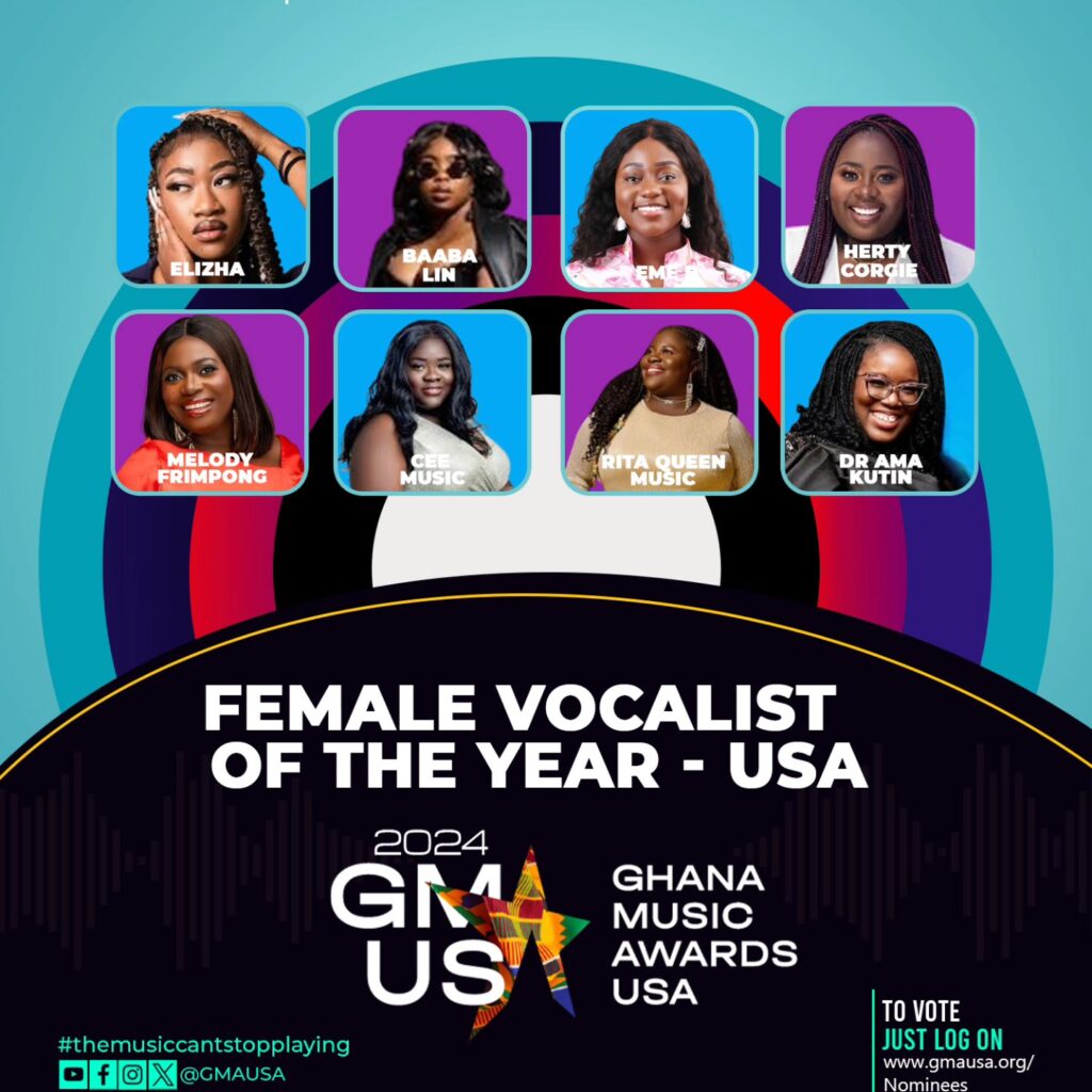 Nominees: Female Vocalist of the Year (USA) - Ghana Music Awards USA 