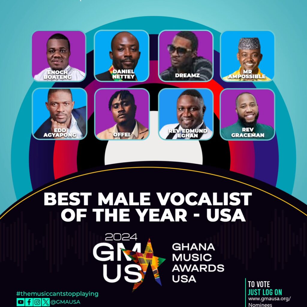 Nominees: Best Male Vocalist of the Year (USA) - Ghana Music Awards USA 
