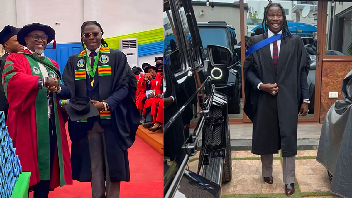 Stonebwoy Storms GIMPA Graduation Ceremony in Grand style with Family; Earns Master's Degree in Public Administration - Full Details HERE!