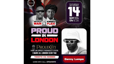 Danny Lampo, Article Wan, and Kweku Flick Set to Headline Proud in London: A Night of Afrobeat Excellence