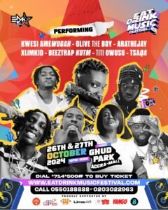 R2Bees, AraTheJay & Ghana's finest stars to shine at the Eat Drink Music Festival 2024