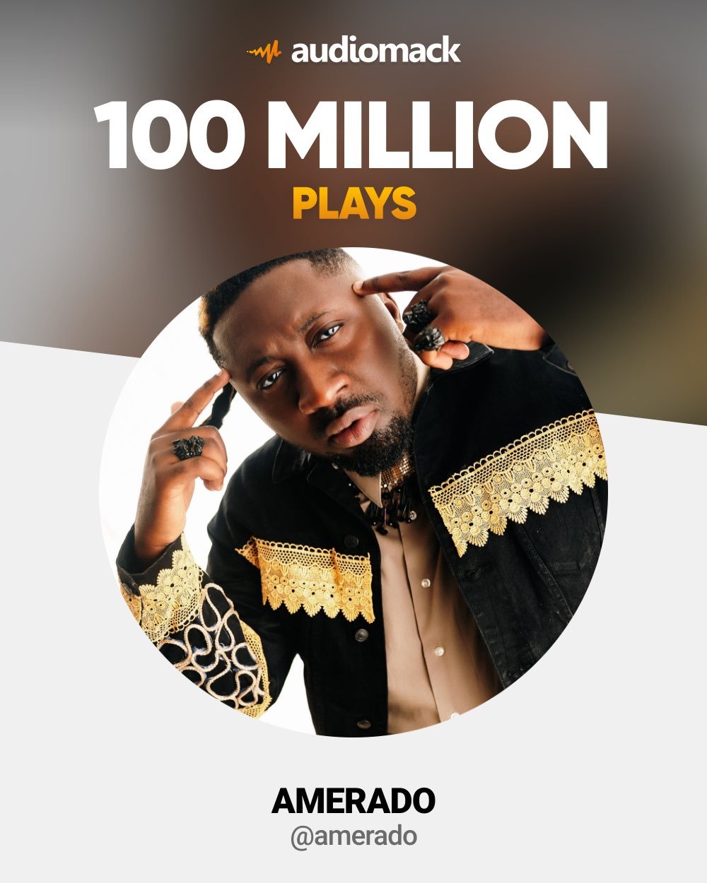 ONErpm Celebrates Amerado's 100 Million Milestone on Audiomack. Photo Credit: Audiomack