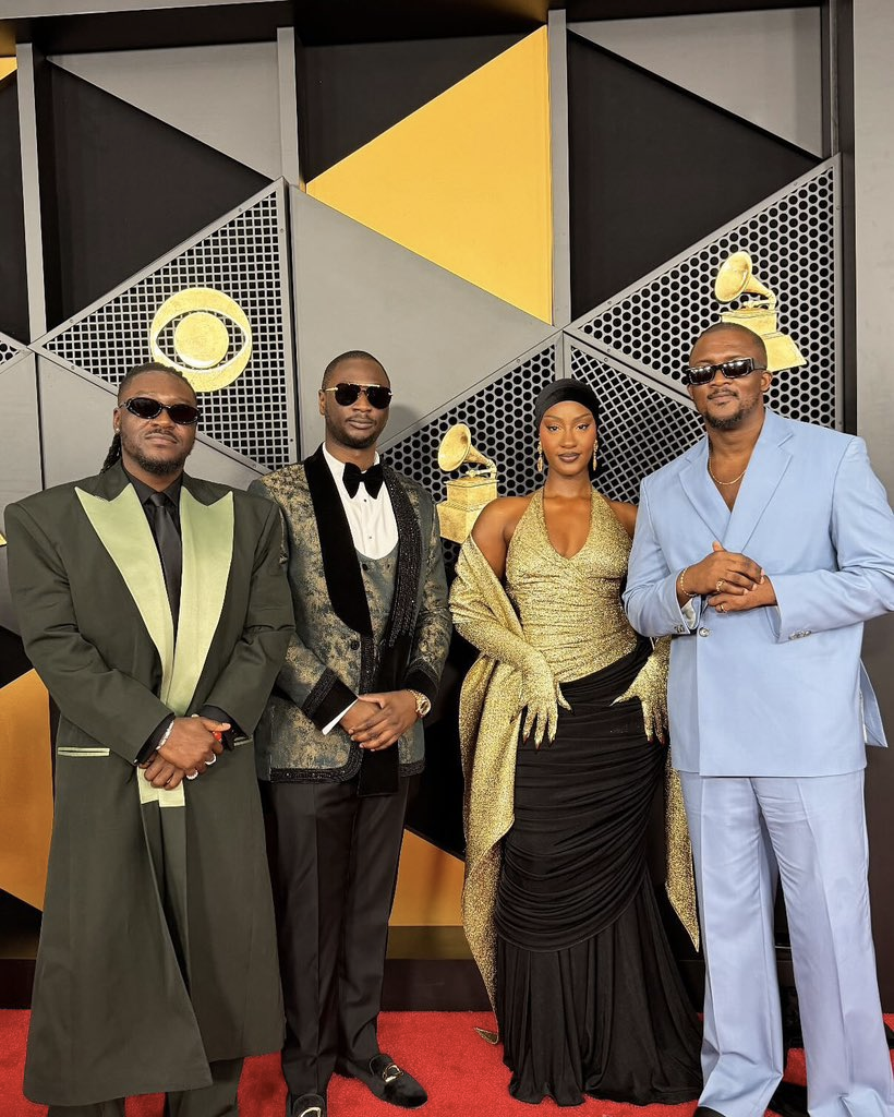 Guilty Beatz with Nigerian singer, Tems and her team. Photo Credit: Guilty Beatz/Instagram