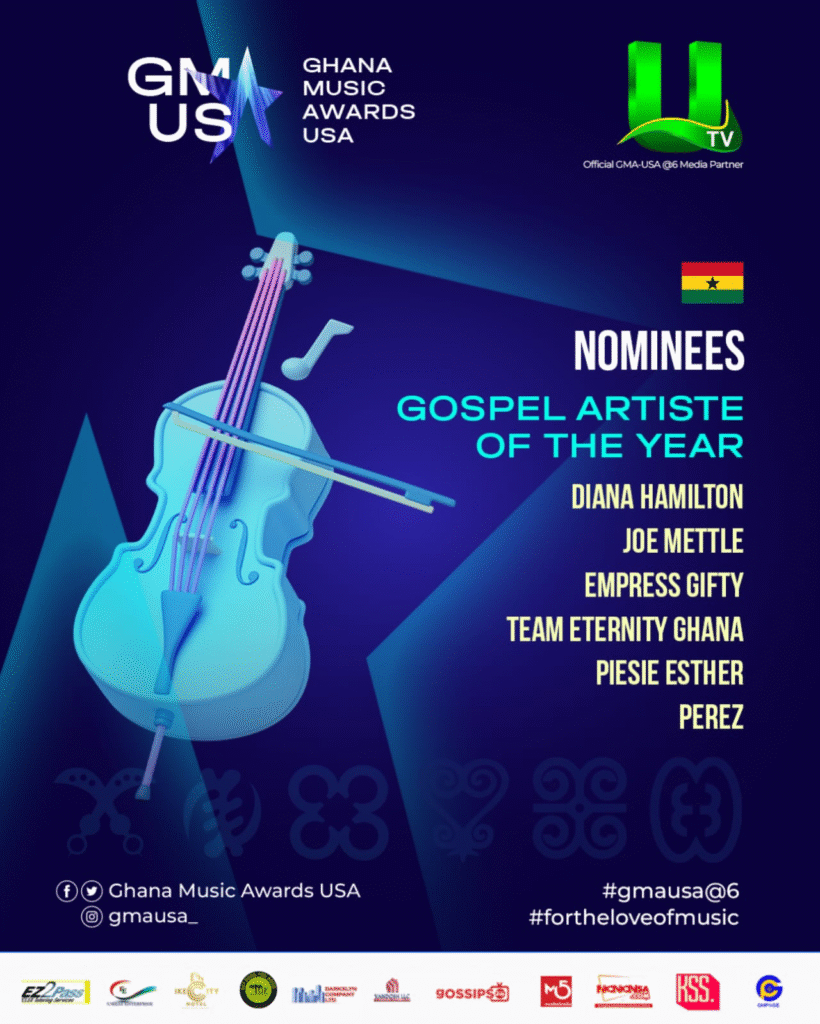 Ghana Music Awards USA. Gospel Artiste of the Year nominations.