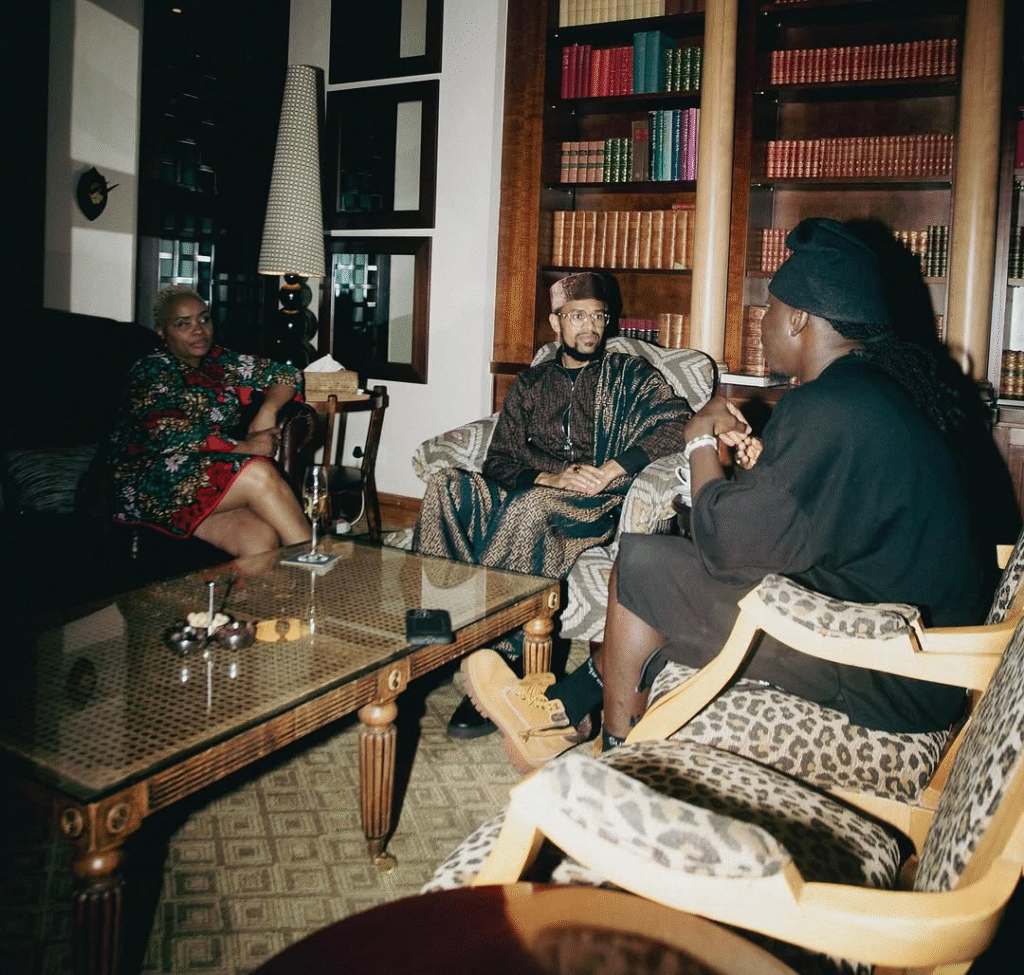 Stonebwoy with Prince Estifanos Matewos (Pan-Africanist) and Josina Z. Machel. Photo Credit: Stonebwoy/Instagram.