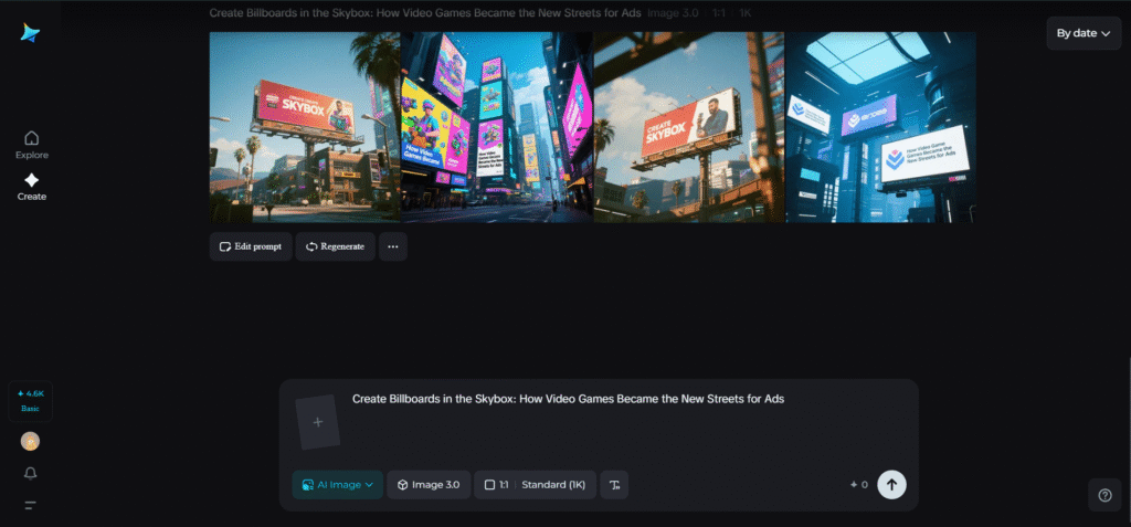 Billboards in the Skybox. Credit: Dreamina.