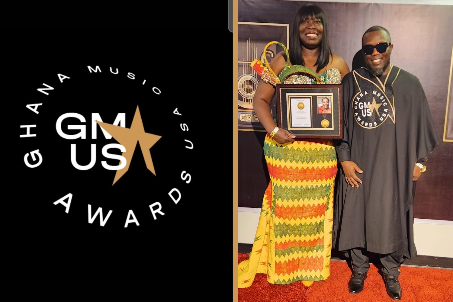 Naana Baustin of Nana & Dan Fame with Dennis Boafo (Don D), founder of GMA - USA. Photo Credit: GMA - USA